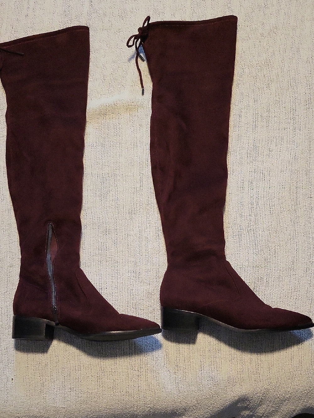 Marc Fisher Over-the-Knee Suede Boots in Burgundy